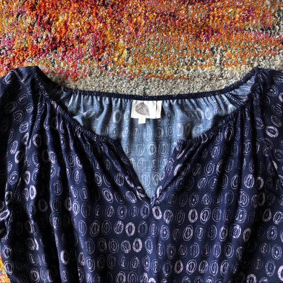 Anthropologie Lilka Navy Red & White LS Romper - Picture 4 of 6